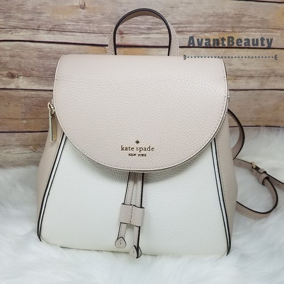 Kate Spade Medium Flap Backpack Warm Beige White main image 10
